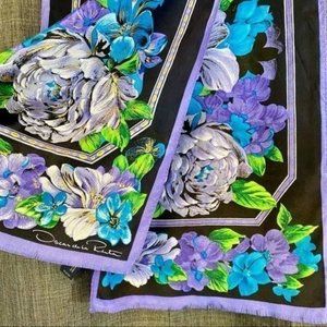 Oscar de‎ la Renta Vintage silk floral scarf